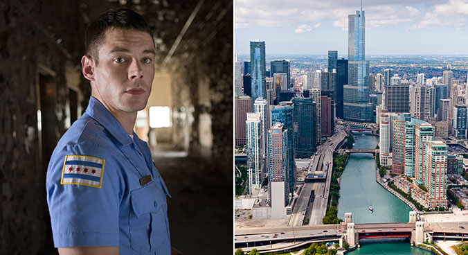 Will e vista aérea de Chicago. Fotos: Divulgação e Choose Chicago