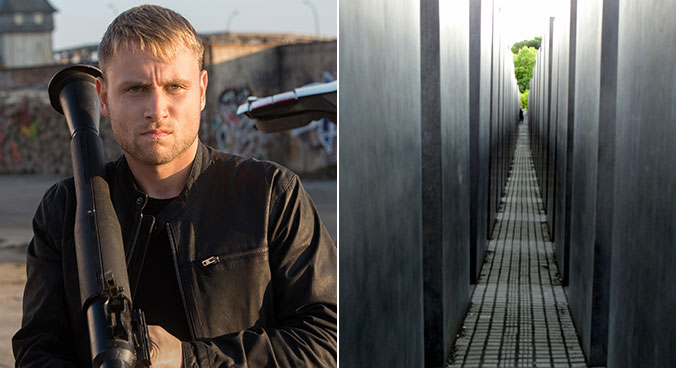 Wolfgam e o Memorial ao Holocausto, em Berlim. Fotos: Divulgação e Creative Commons